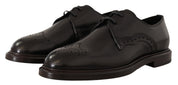 Black Leather Dress Formal Derby Shoes