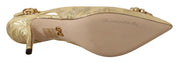 Gold Crystal Slingbacks Pumps Heels Shoes