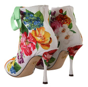 White Jersey Stretch Boots Open Toes Heels Shoes