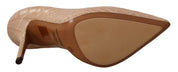 Beige Leather Bellucci Heels Pumps Shoes