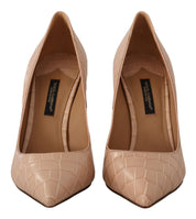 Beige Leather Bellucci Heels Pumps Shoes