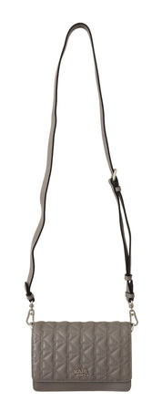 Light Grey Leather Crossbody Bag