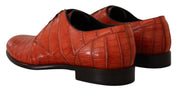 Orange Exotic Leather Dress Derby Shoes