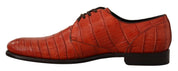 Orange Exotic Leather Dress Derby Shoes