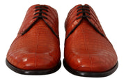 Orange Exotic Leather Dress Derby Shoes