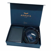 IDK994 Set uomo cintura e portafoglio Armata di Mare Blu 0000000226