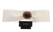 White Crystal Brass Wide Waist Runway Belt