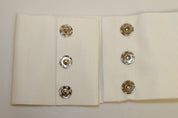 White Crystal Brass Wide Waist Runway Belt