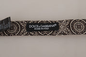 Black white 100% Silk Adjustable Neck Papillon Tie