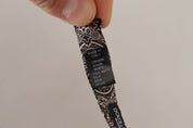 Black white 100% Silk Adjustable Neck Papillon Tie