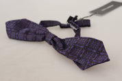 Blue Geometric Silk Adjustable Neck Papillon Tie