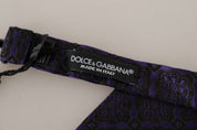 Blue Geometric Silk Adjustable Neck Papillon Tie