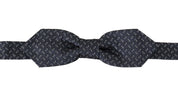 Blue Gray Polka Dot 100% Silk Neck Papillon Tie