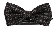 Black White Polka Dot 100% Silk Neck Papillon Tie