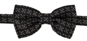 Black White Polka Dot 100% Silk Neck Papillon Tie