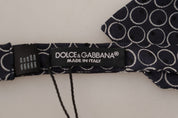 Black White Round 100% Silk Neck Papillon  Tie