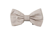 Gray 100% Silk Adjustable Neck Papillon Tie