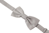 Gray 100% Silk Adjustable Neck Papillon Tie