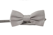 Gray 100% Silk Adjustable Neck Papillon Tie