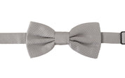Gray 100% Silk Adjustable Neck Papillon Tie