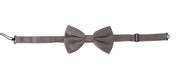 Gray 100% Silk Adjustable Neck Papillon Tie