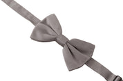 Gray 100% Silk Adjustable Neck Papillon Tie