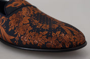 Blue Rust Floral Slippers Loafers Shoes