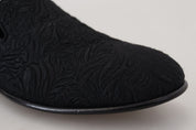 Dolce & Gabbana Black Floral Jacquard Slippers Loafers Shoes Dolce & Gabbana