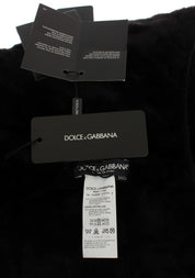Dolce & Gabbana Black Weasel Fur Crochet Hood Scarf Hat Dolce & Gabbana