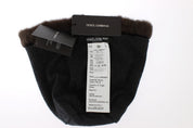 Dolce & Gabbana Brown Weasel Fur Womens Cashmere Hat Beanie