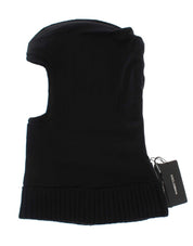 Dolce & Gabbana Black Knitted Sequin Hood Scarf Hat Dolce & Gabbana