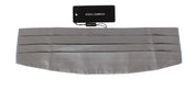Silver Wide Belt Silk Cummerbund