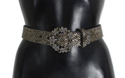 Crystal Buckle Sequined Waist Belt