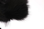 Black Fox Fur Collar Scarf