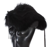 Dolce & Gabbana Black Fox Fur Shoulder Wrap Cover Collar Scarf Dolce & Gabbana