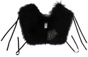 Dolce & Gabbana Black Fox Fur Shoulder Wrap Cover Collar Scarf Dolce & Gabbana
