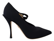 Black Socks Stretch Crystal Pumps Shoes