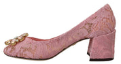 Pink Taormina Lace Crystal Pumps Pastel Shoes