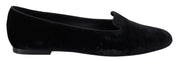 Black Velvet Slip Ons Loafers Flats Shoes