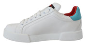 White Leather Sneaker Portofino Logo Heart Shoes