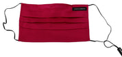 Red Cotton Pleated Elastic Ear Strap One Size Face Mask