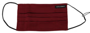 Maroon Silk Pleated Elastic Ear Strap One Size Face Mask