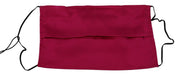 Maroon Silk Pleated Elastic Ear Strap One Size Face Mask