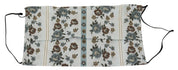 White Floral Cotton Pleated Elastic Ear Strap Face Mask