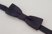 Blue Pattern Silk Adjustable Neck Papillon Bow Tie