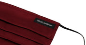 Maroon Silk Pleated Elastic Ear Strap One Size Face Mask