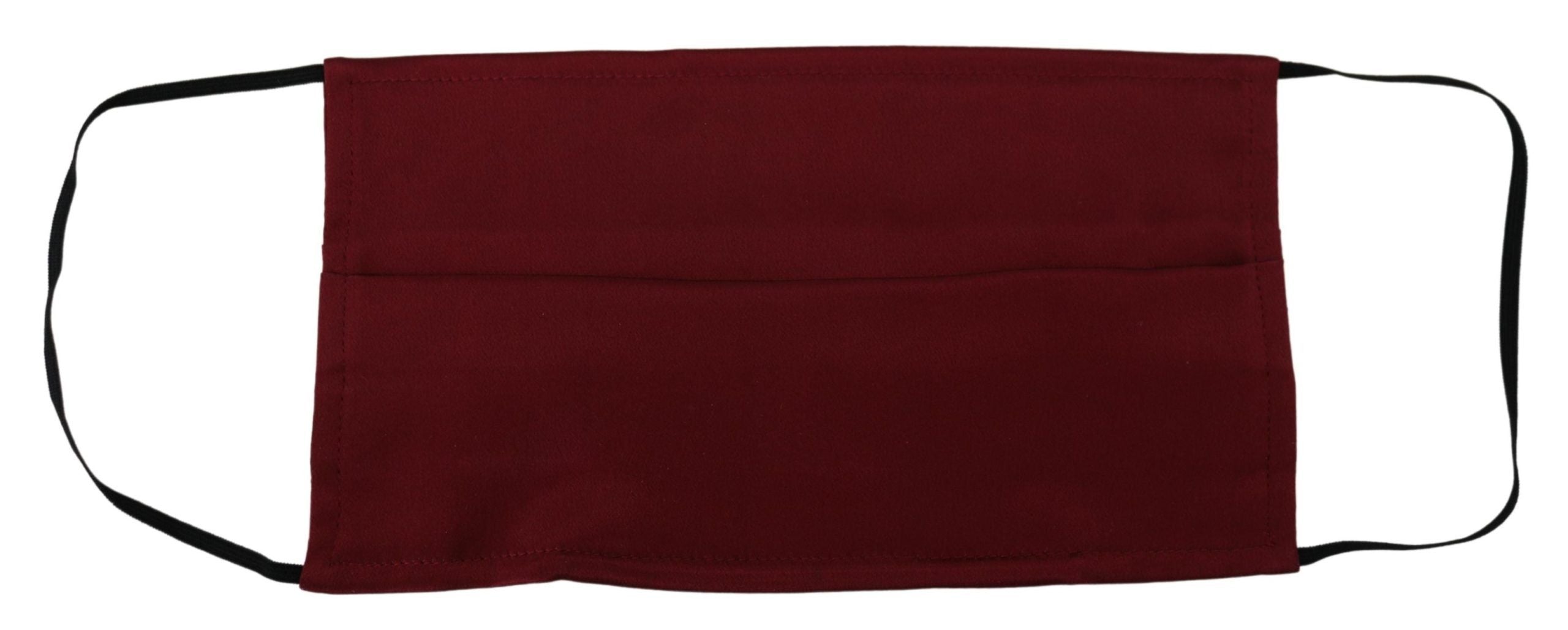 Maroon Silk Pleated Elastic Ear Strap One Size Face Mask