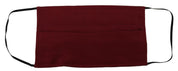 Maroon Silk Pleated Elastic Ear Strap One Size Face Mask