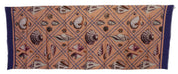 Blue Linen Seashell Pattern Mens Wrap Shawl Scarf