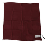 Maroon Silk Crown Square Wrap Handkerchief Scarf